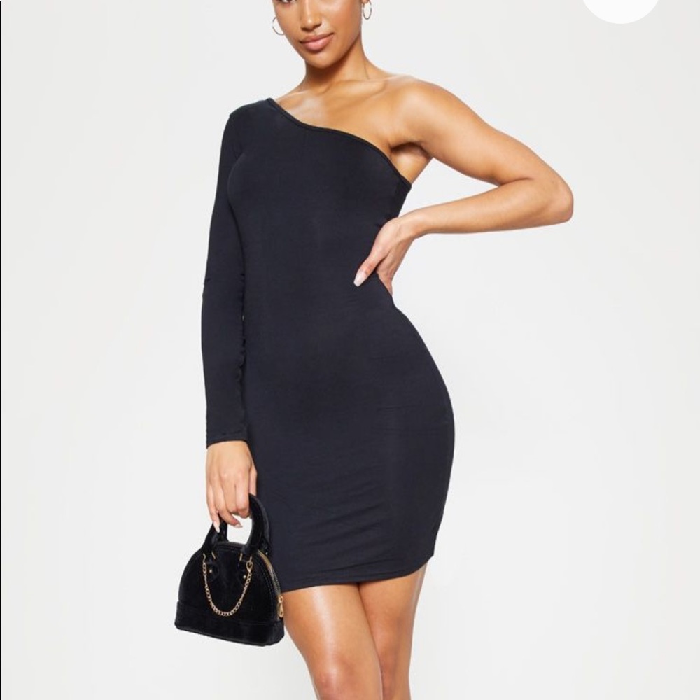 Pretty Little Thing GRAY one shoulder long sleeve